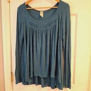 We The Free Women’s Love Valley Tunic Top Aquatic Blue Sz M Flowy Boho Relaxed